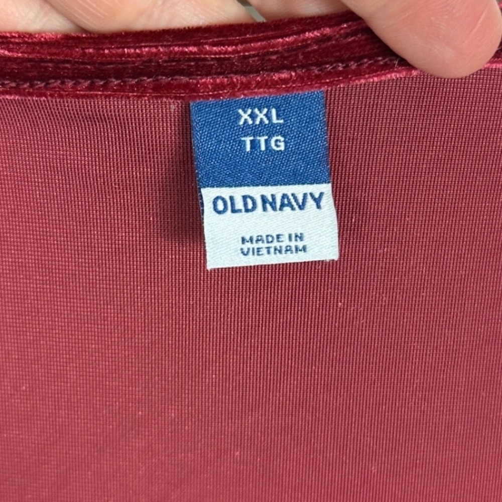 Old Navy Red Velvet Square Neck Long Sleeve Dress Womens Size XXL NEW Velour NWT - Picture 4 of 16